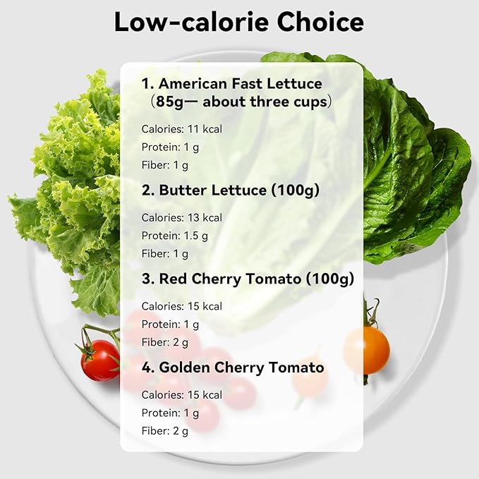 inbloom Organic Salad Seed Pod Kit for Hydroponics Growing System, Low-Calorie Food, 12-Pods (350 Seeds+, Include American Fast Lettuce, Butter Lettuce, Red Cherry Tomato and Golden Cherry Tomato)