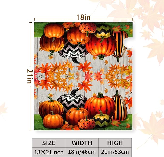 Fall Harvest Mailbox Covers Magnetic Standard Size Thanksgiving Pumpkin Mailbox Cover Autumn Maple Leaves Mailbox Post Cover Waterproof Mailbox Decor Mailbox Wraps for Garden Yard 21 * 18 Inch