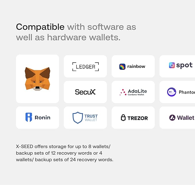 SecuX – XSEED - Secure Bitcoin Wallet Crypto Seed Storage Steel Plate - Compatible, Ledger, Trezor Hardware Wallets…