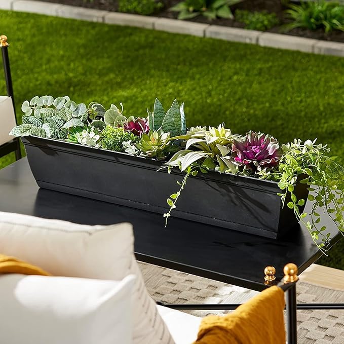 The HC Companies 30" Eclipse Plastic Window Box 7.76"x29.98"x6.57" Plastic Eclipse in Warm Gray Color