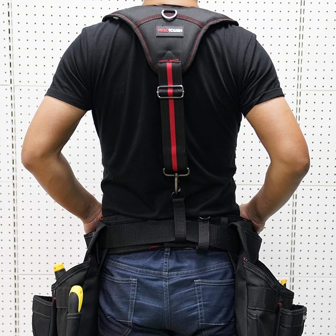 MELOTOUGH Tool Belt Suspenders for Work Belt Suspenders Heavy Duty Padded Suspenders for Electrician/Construction/Farmer