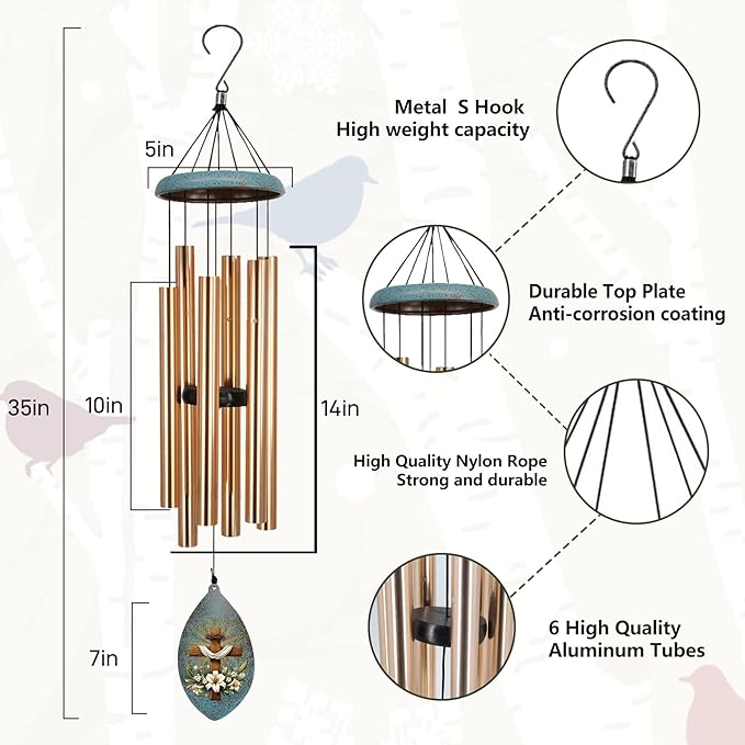 ASTARIN Wind Chimes for Loss of Loved One, Sympathy Gifts Wind Chime for Loss, Personalized Sympathy Windchimes in Memory of Mom/Dad, Memorial Gifts for Bereavement Condolences(Produced in USA)