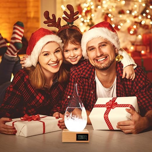 Storm Glass Weather Predictor,Christmas Unique Gifts, Christmas Snow Globe Barometer, Storm Glass Weather Station, Decorative Weather Predictor,Decorative Glass Bottles for Home and Office (XXL)