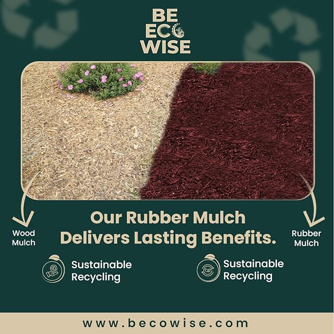 – 100% Wire-Free Premium Grade Shredded Rubber Mulch for Playgrounds & Landscaping | Safe for Kids & Pets, No Replacement Needed, Ultra Durable | Red, 20 lb (1.2 cu ft)