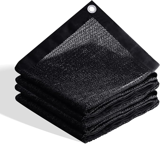 VICLLAX 70% Shade Cloth, 8x14FT Durable Black Mesh Trap with Every 3 FT Grommet, Sun Shade Fabric Netting for for Plants Cover, Greenhouse, Chicken Coop, Barn Kennel, Garden Patio