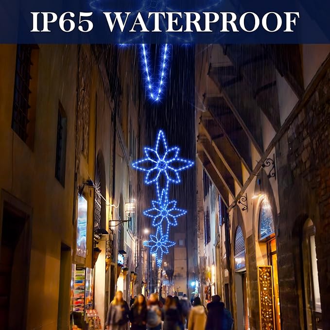 43"x32" Extra Large Christmas Bethlehem Star Shaped Lights Outdoor Window 125 LED Christmas Star Plug Operated Lights Nativity Holy with Timer and 8 Functions for Xmas Holiday Party Decor