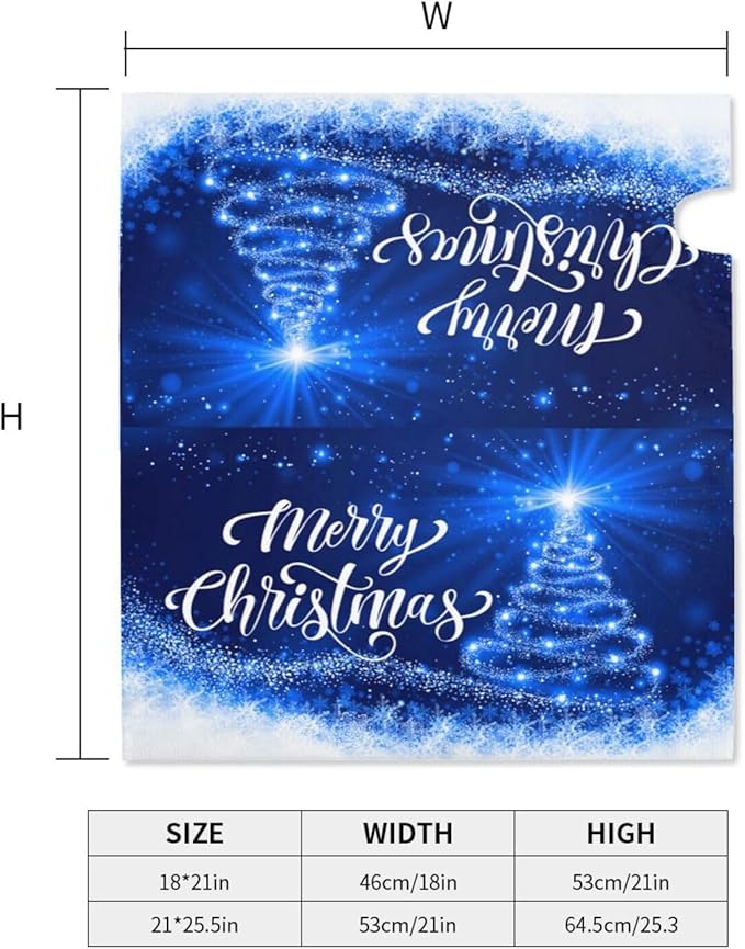 Mailbox Covers Merry Christmas Blue Snow Tree Magnetic Letter Post Box Cover Standard Size 21 x 18 Inch Garden Yard Home Decorative