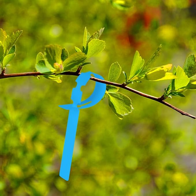 Plant Labels 200 Pcs Yuanling Plastic Plant Tree Tags Wrap Around Hanging Tags Nursery Tree Markers Adjustable Garden Labels for Indoor Outdoor Gardening Plants (Blue with 1 Marker Pen)