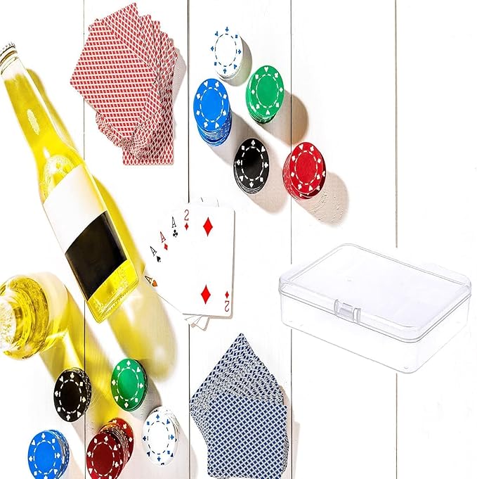 12 Pcs Mini Plastic Storage Containers Box with Lid, 3.5x2.4 Inches Clear Rectangle Box for Collecting Small Items, Beads, Game Pieces, Business Cards, Crafts Accessories