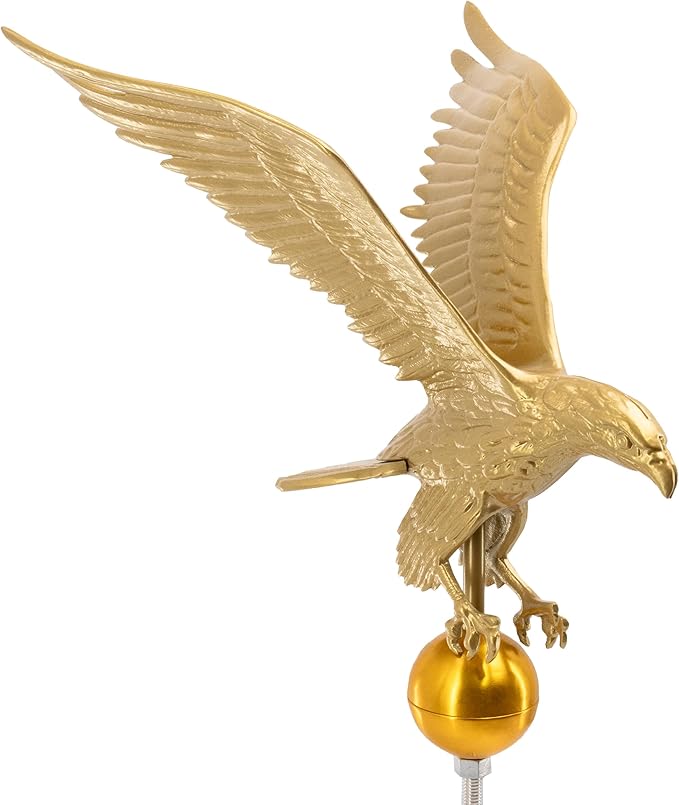 Montague Metal Products Flagpole Eagle, 18-Inch, Gold
