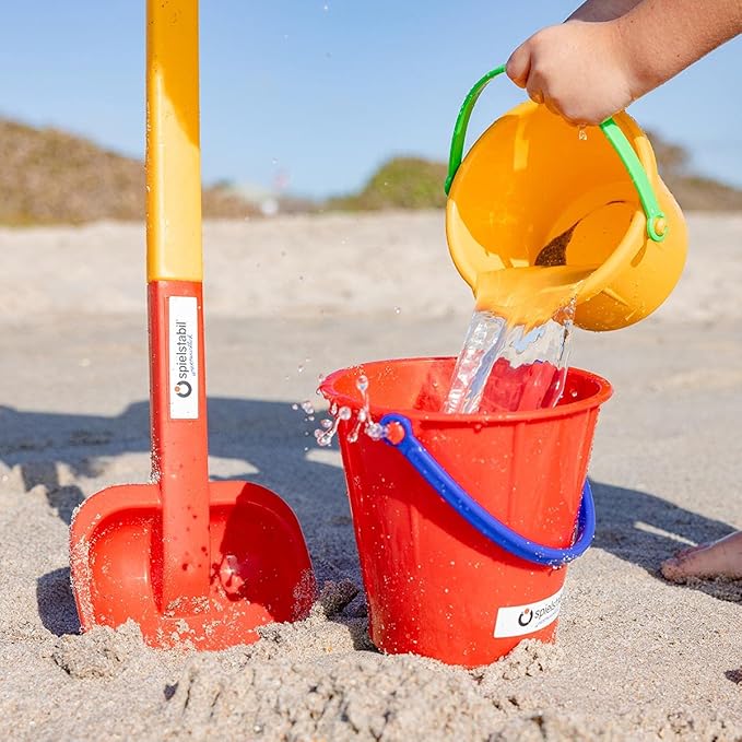 Spielstabil Large Sand Pail Beach Toy (One Bucket Included - Colors Vary) - Holds 2.5 Liters - Made in Germany