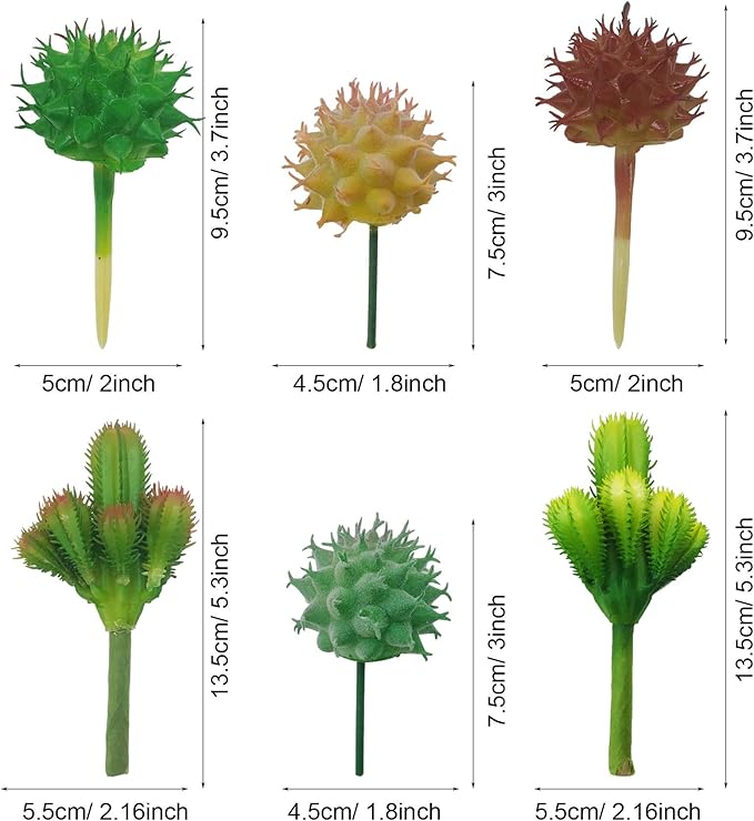 N|A Cayway 10 PCS Artificial Cactus and Succulent Plants - Faux Cacti Decor for Decoration - Bulk Pack
