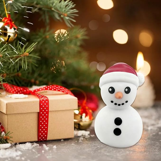 1 Pcs Christmas Snowman Figurines Cute Unique Snowman Design Mini Figurines Desk Ornament Decorations Indoor for Christmas Decor Winter Home Table Bedroom Office Desktop Display Ornaments