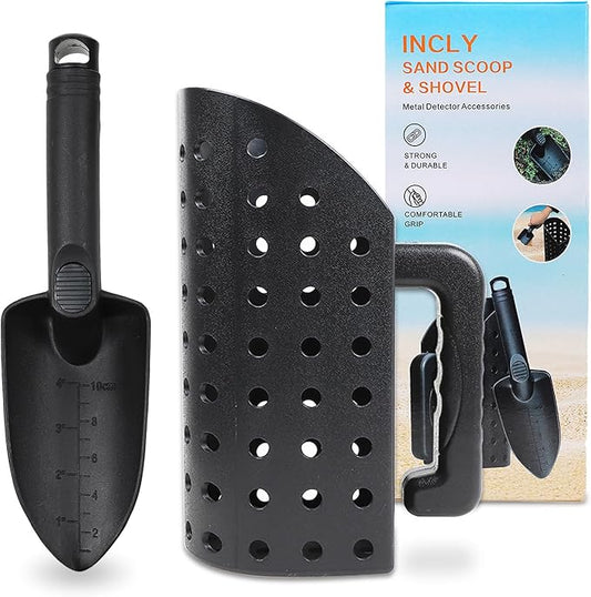 Sand Scoop for Metal Detecting, Metal Detector Tools Heavy Duty Digging Shovel and Sand Sifter for Beach Shelling