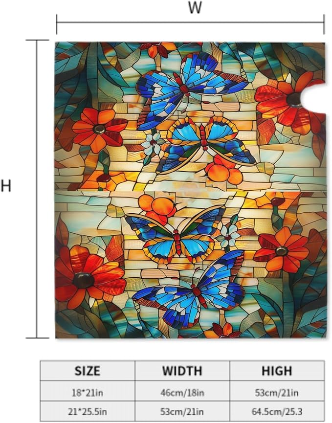 Giwawa Stained Glass Butterfly Mailbox Cover Fall Mailbox Covers Magnetic Large Autumn Mail Box Covers Oversized 25.5 x 21 Thanksgiving Decorations Outdoor Welcome Mailbox Wrap
