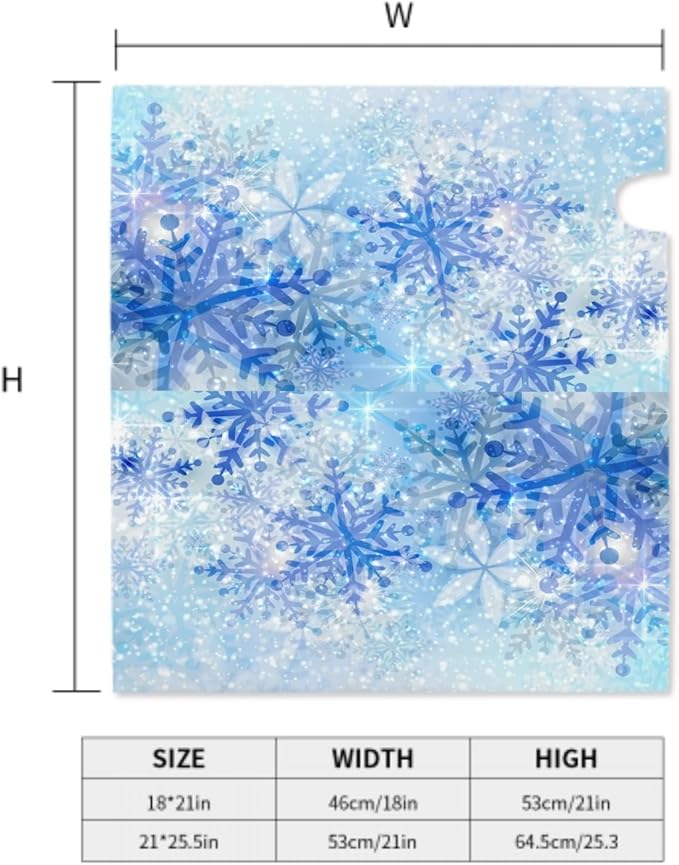 Winter Snowflakes Mailbox Cover Magnetic, Xmas Blue White Falling Snow Waterproof Mailbox Wrap Post Cover for Yard Garden Outside Home Seasonal Decor, Standard Size 21x18 Inch