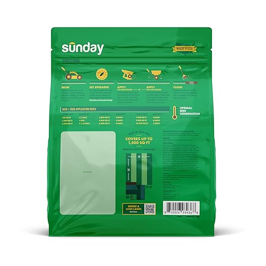 Sunday South Seed + Feed – Heat-Tolerant Grass Seed and Fertilizer for Southern Lawns - 9-0-2 NPK Mic - 10lbs