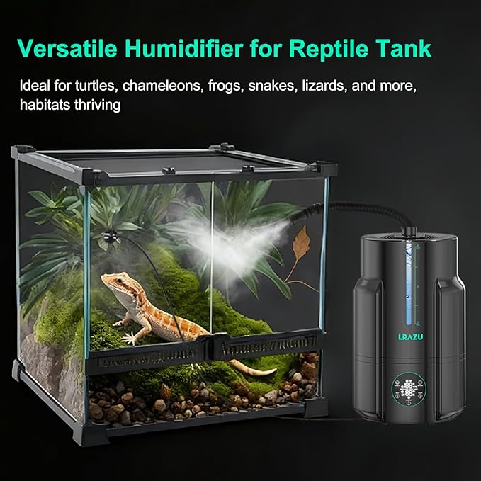 6L/1.59Gal Humidifier for Plants, Reptile Fogger Mister with Precise Temp & Humidity Probe/Expandable Hose, Smart Humidifier for Grow Tent, Mushroom, Houseplants, Reptile Tank 24H Timer