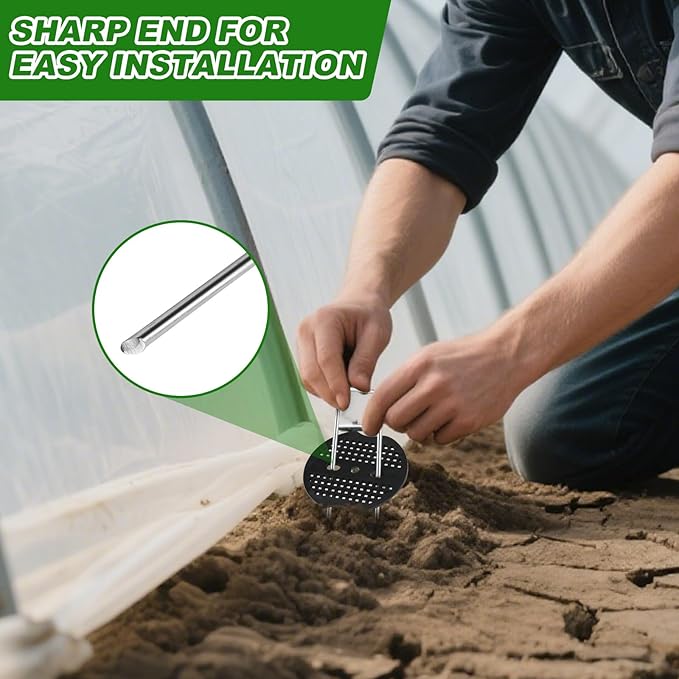 50 Pcs Landscape Staples Stakes+50 Gasket, 6 Inch Galvanized Garden Stakes, 11 Gauge U-Shaped Yard Stakes for Outdoor Decorations, Heavy Duty Ground Stakes for Landscape Securing Weed Barrier Fabric