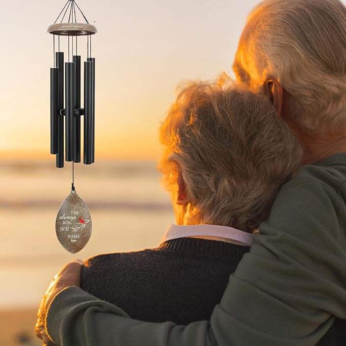 ASTARIN Personalized Wind Chimes Outdoor Deep Tone,35'' Customized Memorial WindChimes for Loss of Loved One,Melody Wind Chime Unique as Sympathy Gift,Home Décor for Garden