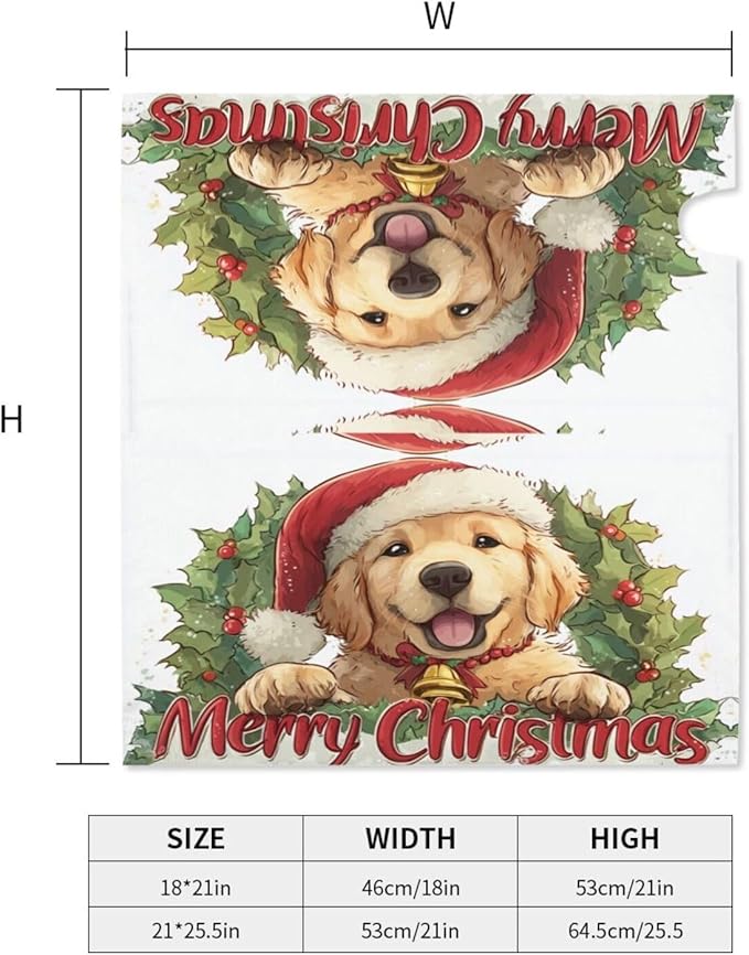 Christmas Dog Mailbox Covers Magnetic Letterbox Covers 21x18 Inch for Garden Outdoor Decoration