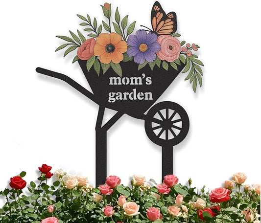 Personalized Garden Signs, Colorful Flowers Garden Decor for Outside, Decorative Yard Stakes, Metal Yard Art, Patio Decor, Custom Last Name Sign, Lawn Art, Gifts for Gardeners Color02