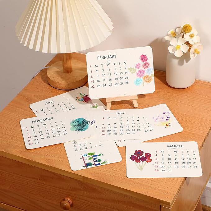 Eco-Friendly Plantable Love Seed Calendar 2026, Month Biodegradable Seed Paper Planner with Wildflower, Herb & Fruit Seeds for Home Decor and Adding Nature