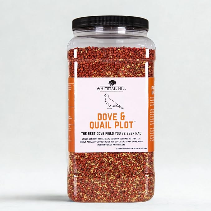 Dove and Quail Food Plot Seed Mix for Dove, Quail, Turkeys, Game Birds, 1/3 Acre or 1.5 Acres, Millet and Sorghum, Deer Browse Resistant, Drought Tolerant