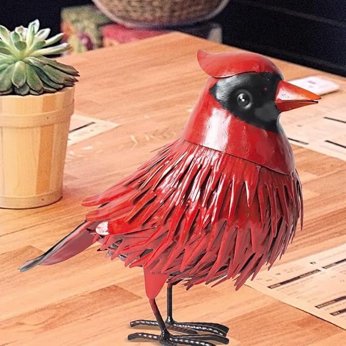 Natelf Cardinal Statue Metal Bird Yard Art, Garden Sculptures & Statues Large Red Birds Outdoor Decor, Gifts for Christmas/Mom/Grandma/Wife/Daughter/Sister/Aunt