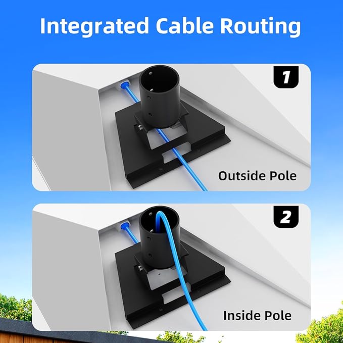 Starlink Pole Adapter, Adjustable Angle Starlink gen3 tilt Pole Mount, Rustproof, Weatherproof Starlink Roof Mount, Compatible with Gen 3 V3 Starlink Standard Dish, Pipe Not Included