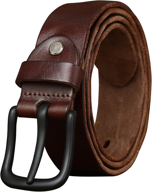 Thicken Full Grain Leather Mens Belt Heavy Duty Mens Work Belt Mens Belt High Hardness Buckle Packed In Gift Box