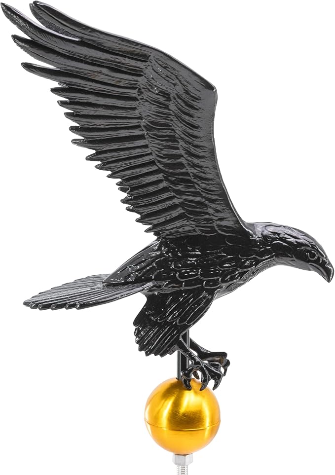 Montague Metal Products Flagpole Eagle, 18-Inch, Black