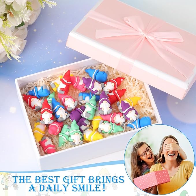 100 Pcs Mini Gnomes Figurines Tiny Fairy Resin Gnomes Statue Garden Bulk for Goody Bag Stuffers Filler Party Favors Gifts Decor Dwarf Statues Garden Dollhouse Micro Landscape Accessories