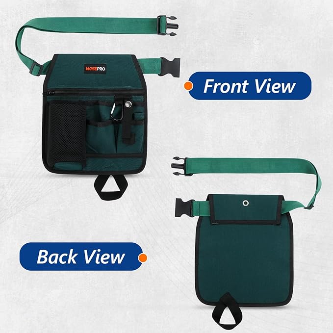 Garden Tool Belt, 6 Pocket Gardening Tool Waist Pouch with Adjustable Waist Strap, Gardening Belt Apron for Men Women