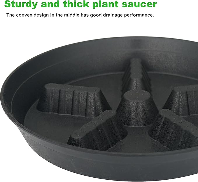 4 Pack Plant Saucer 12 inch, 8 10 14 17 inch, Plant Stand Plastic Plant Saucers for Indoors Outdoor, Heavy Duty Flower Saucers for Potted Plants, Pot Saucers for Plants, Grow Bags Saucers