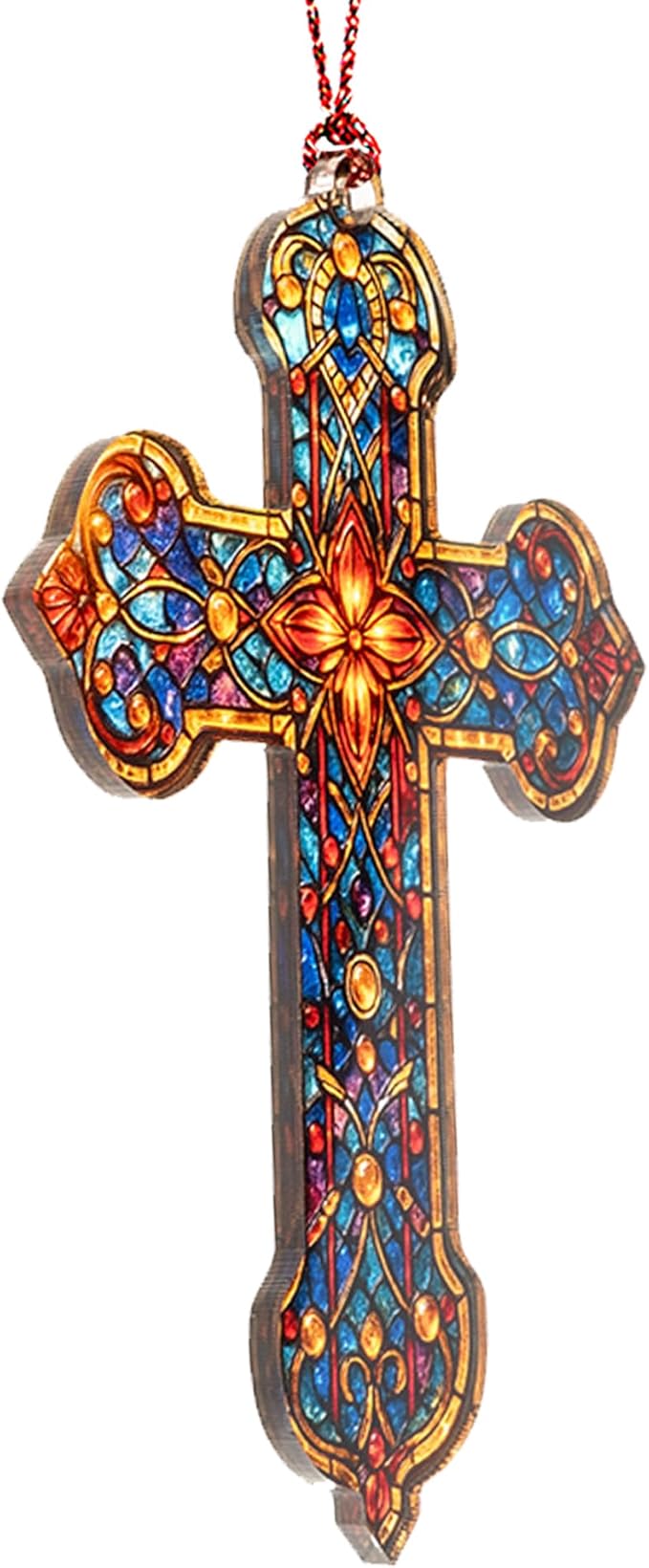 Nativity Ornaments-Cross Ornament-Christian Gifts for Men|Women-Regilious Gifts-Nativity Scene - Christian Christmas Ornaments-Easter Decor-Xmas Tree Decoration ONM-581-RST-Cross2