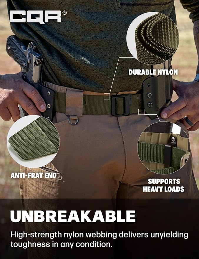 CQR Tactical Belt, Military Style Heavy Duty Belt, Webbing EDC Quick-Release Buckle
