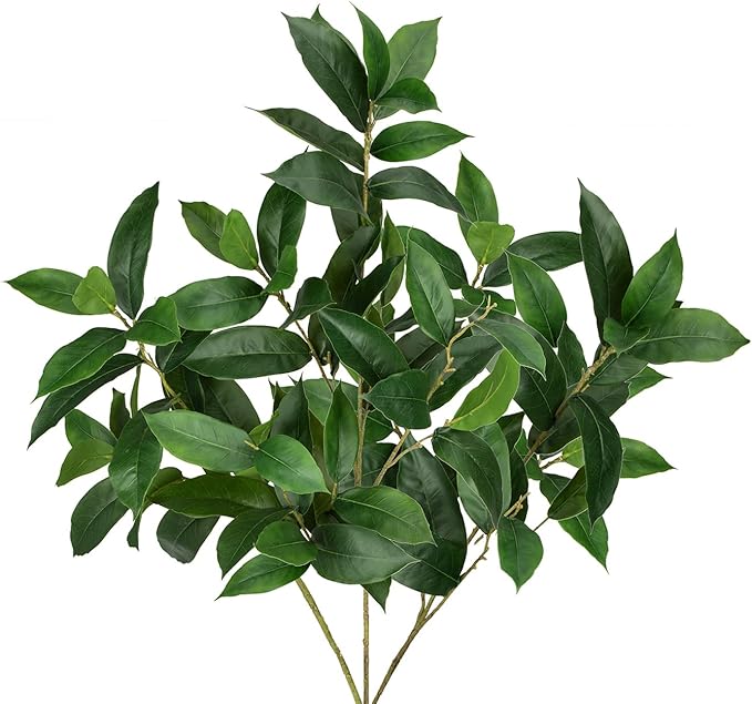 40.5 Artificial Greens Branches 3Pcs Fake Leaf Stem Eucalyptus Branches Faux Plants for Home Bedroom Office Wedding Vase Table Centerpiece Decoration