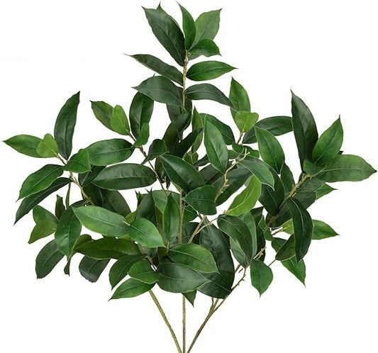 40.5 Artificial Greens Branches 3Pcs Fake Leaf Stem Eucalyptus Branches Faux Plants for Home Bedroom Office Wedding Vase Table Centerpiece Decoration