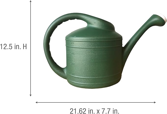 Southern Patio Large 2 Gallon Plastic Rainfall Garden Plant Watering Can, Green