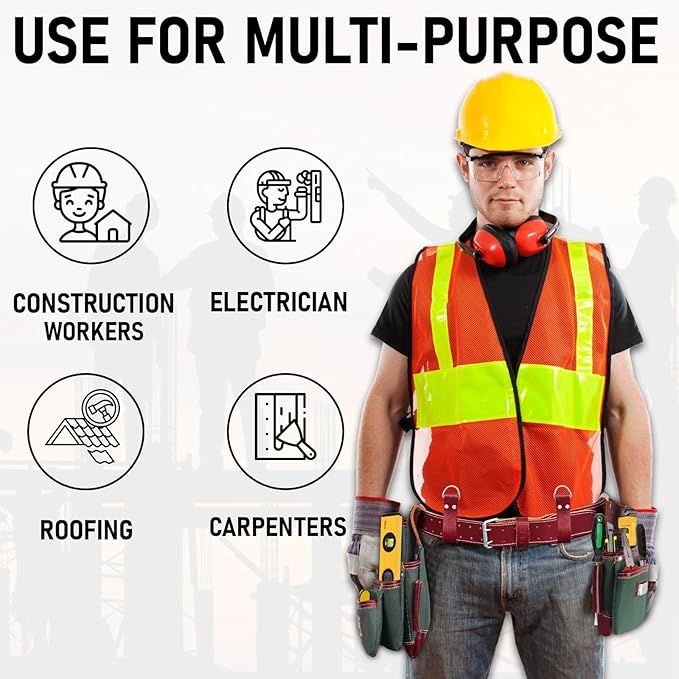 FUERI Tool Belt Heavy Duty Nylon Leather Carpenters Tool Pouches Bags Organizer for Men Construction Electricians Framers Ironworkers Women