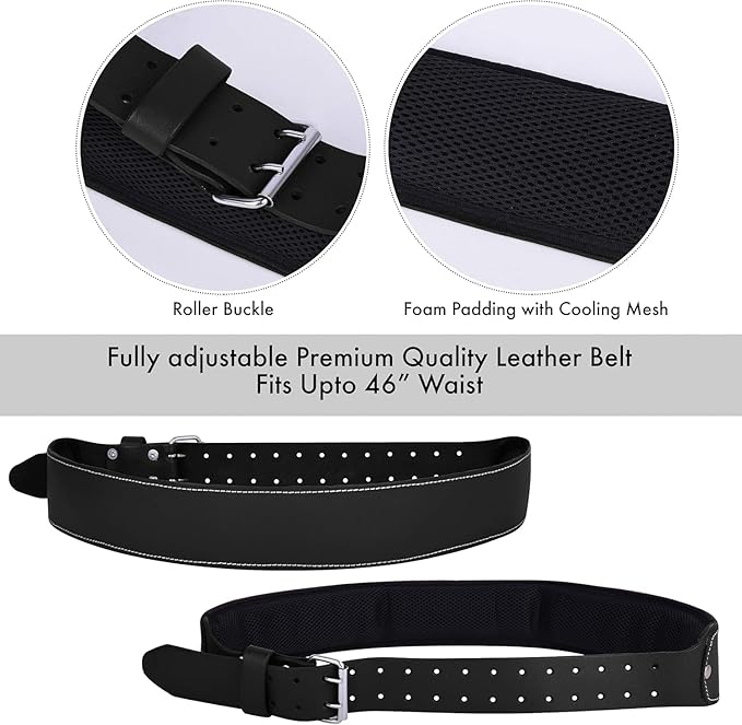 FUERI Leather Tool Belt 17 Pocket Pouches Bags Men Suspenders Holder Organizer for Carpenter Construction Electrician - Black