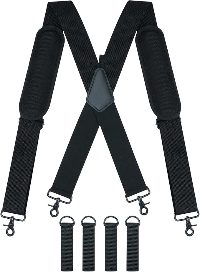 MELOTOUGH Tool Belt Suspenders Padded Work Belt Suspender with Attachment Loops for Men Carpenter Construction Electrician