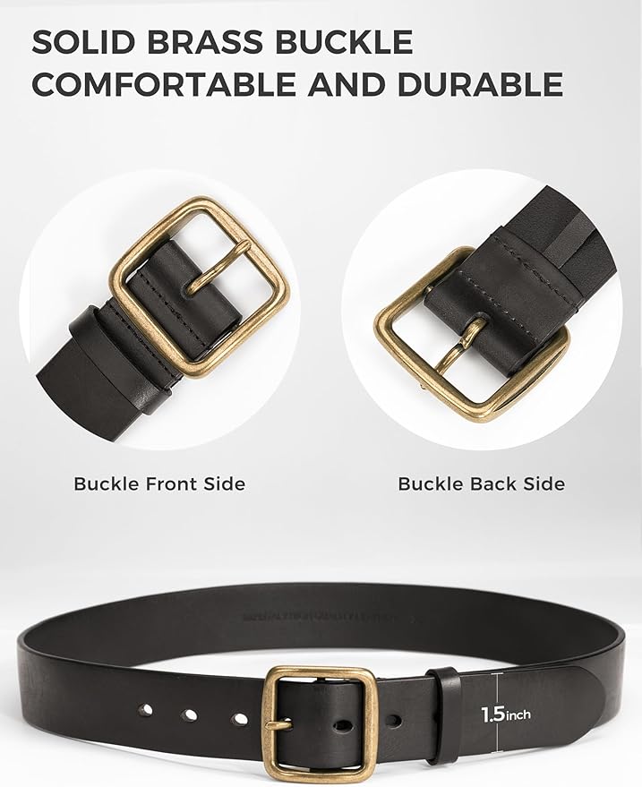 Thicken Full Grain Leather Mens Belt Heavy Duty Mens Work Belt Mens Belt High Hardness Buckle Packed In Gift Box