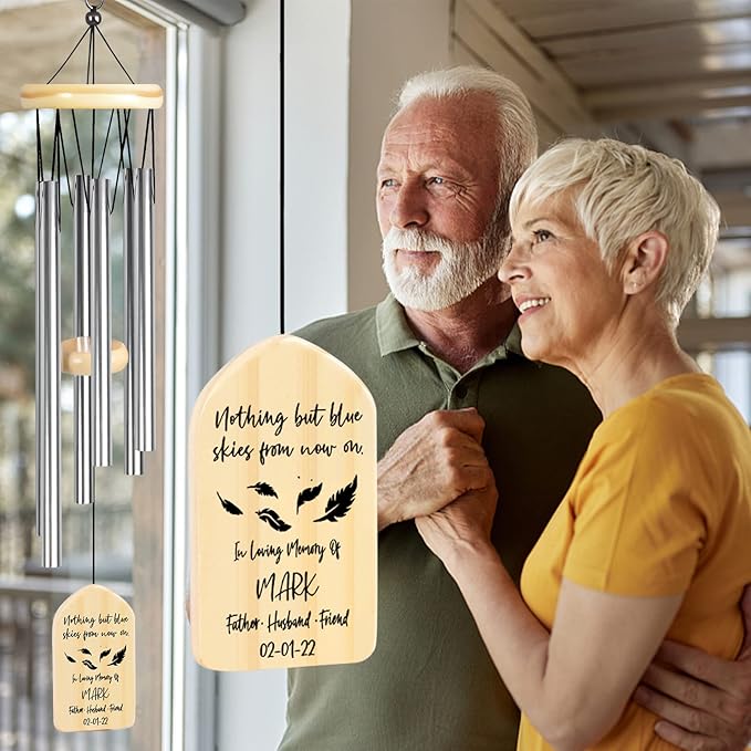 Personalized Memorial Wind Chimes, Sympathy Gifts for Loss of Loved One, Bereavement/Condolence/Remembrance/Memorial Gifts for Loss of Mother, Father or Loved One - in Loving Memory