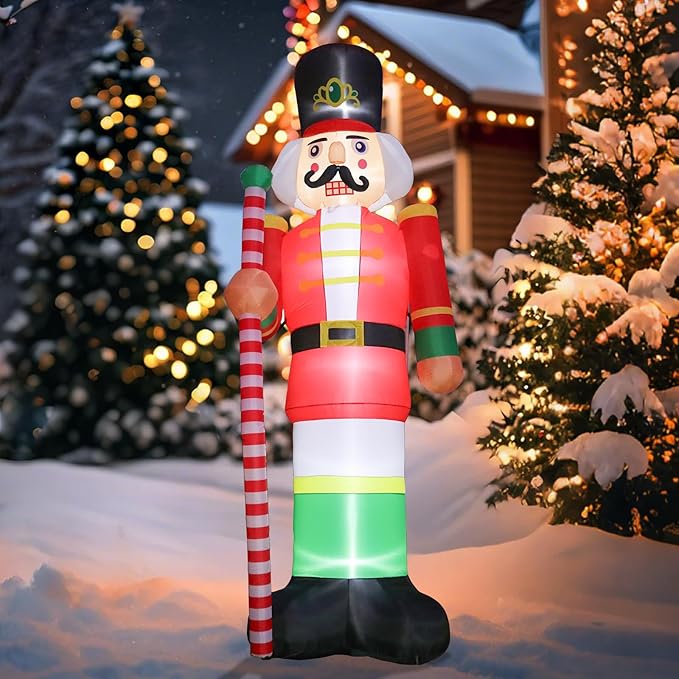 Taman 11.8 FT Christmas Inflatable Decorations, Large Nutcracker Propeller Built-in Bright LED Light Blow Up for Yard, Garden,Lawn Outdoor Holiday Yard Decorations