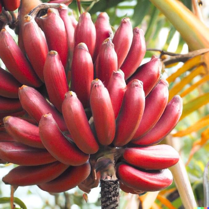 Banana Tree Live Plant, Cold Hardy Banana Plant Live, Tropical Banana Fruit Seedling, Well Rooted 4-8 Inch Tall (Red Banana)