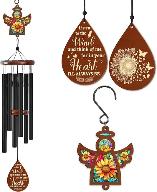FLAGWIX Sympathy Gifts for Loss of Loved One - Christmas Memorial Wind Chimes for Outside 32 in - Large Outdoor Wind Chimes, Bereavement Gift Ideas, Condolence Memorial Gifts for Loss of Mom Dad