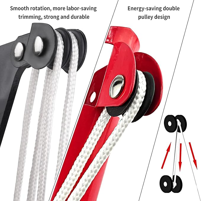 BAYTORY Extendable Tree Pruner Saw Head Without Pole, High-Altitude Branches Trimmer Pruning Shears, Harvester Clipper for Plant Twig Vine, Labor-saving 3 Wheels Garden Trimming Tool