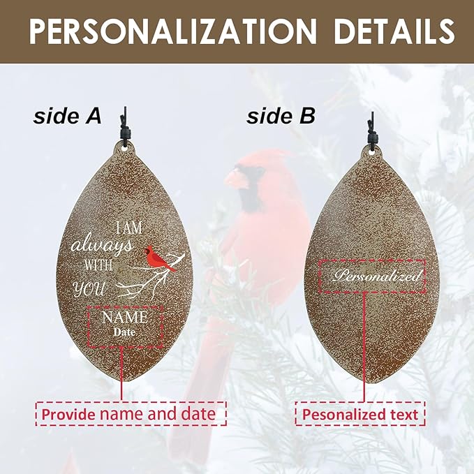 ASTARIN Personalized Wind Chimes Outdoor Deep Tone,35'' Customized Memorial WindChimes for Loss of Loved One,Melody Wind Chime Unique as Sympathy Gift,Home Décor for Garden